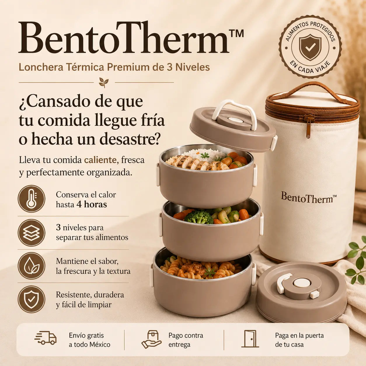 BentoTherm™ | Lonchera Térmica Premium de 3 Niveles