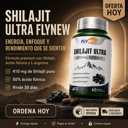 Shilajit Ultra Flynew | Energía Real Que Te Dura Todo el Día