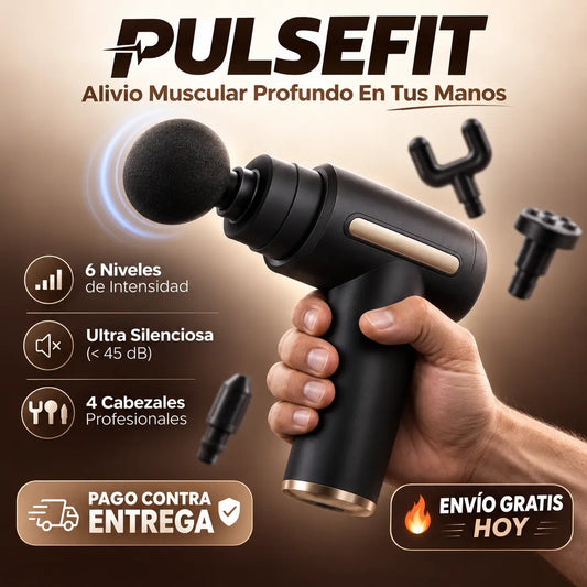 Pistola de Masaje PulseFit | Alivio Muscular Profundo Sin Salir de Casa