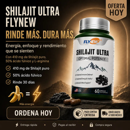 Shilajit Ultra Flynew | Energía Real Que Te Dura Todo el Día