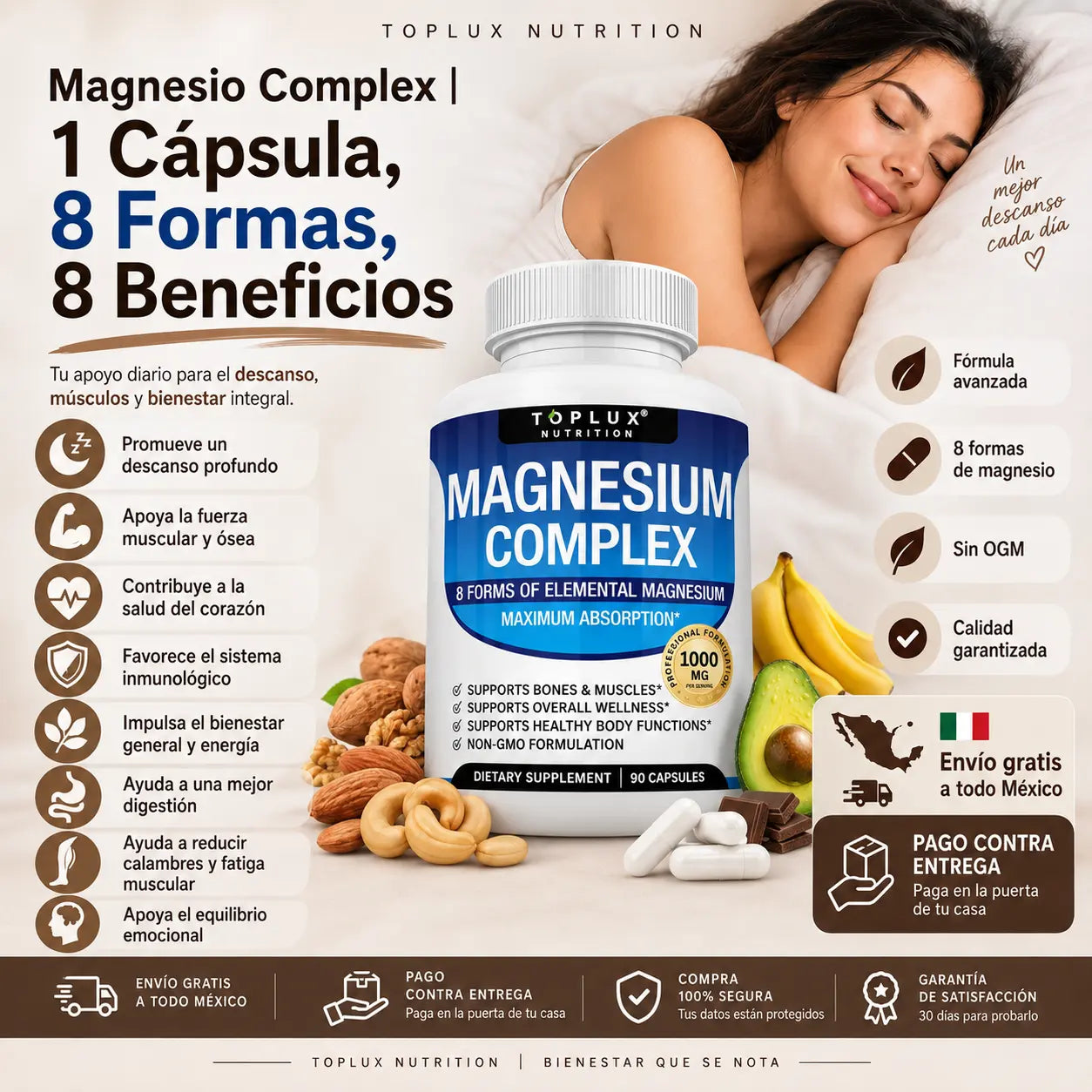 Magnesio Complex | 1 Cápsula, 8 Formas, 8 Beneficios
