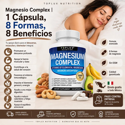 Magnesio Complex | 1 Cápsula, 8 Formas, 8 Beneficios